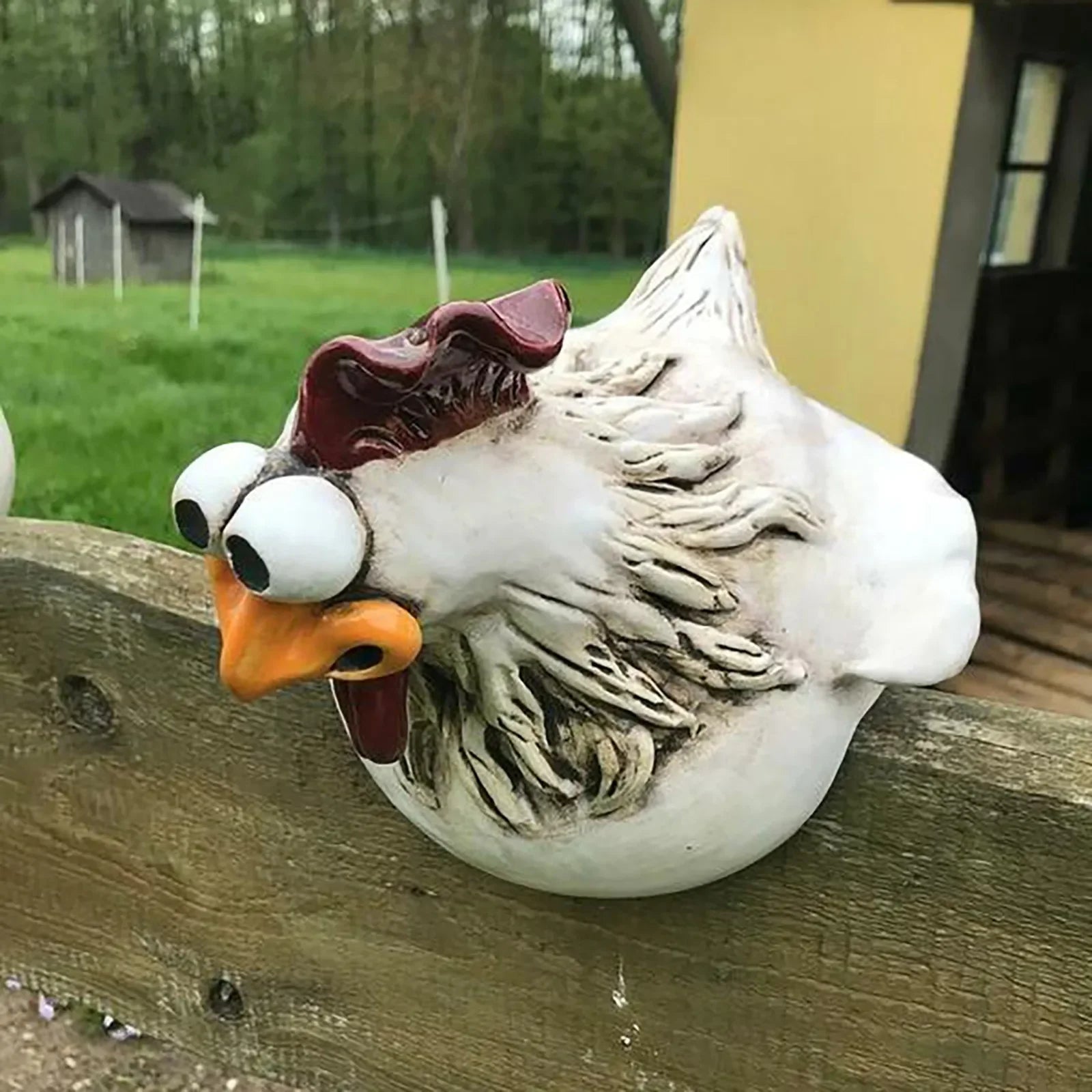 Playful Chicken Garden Ornaments – Whimsical Outdoor Wall Art for Fences 4