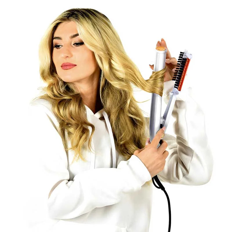 2-in-1 Rotating Iron Hair Brush For Effortless Styling And Volumized Shine-Unique Casa-Unique Casa