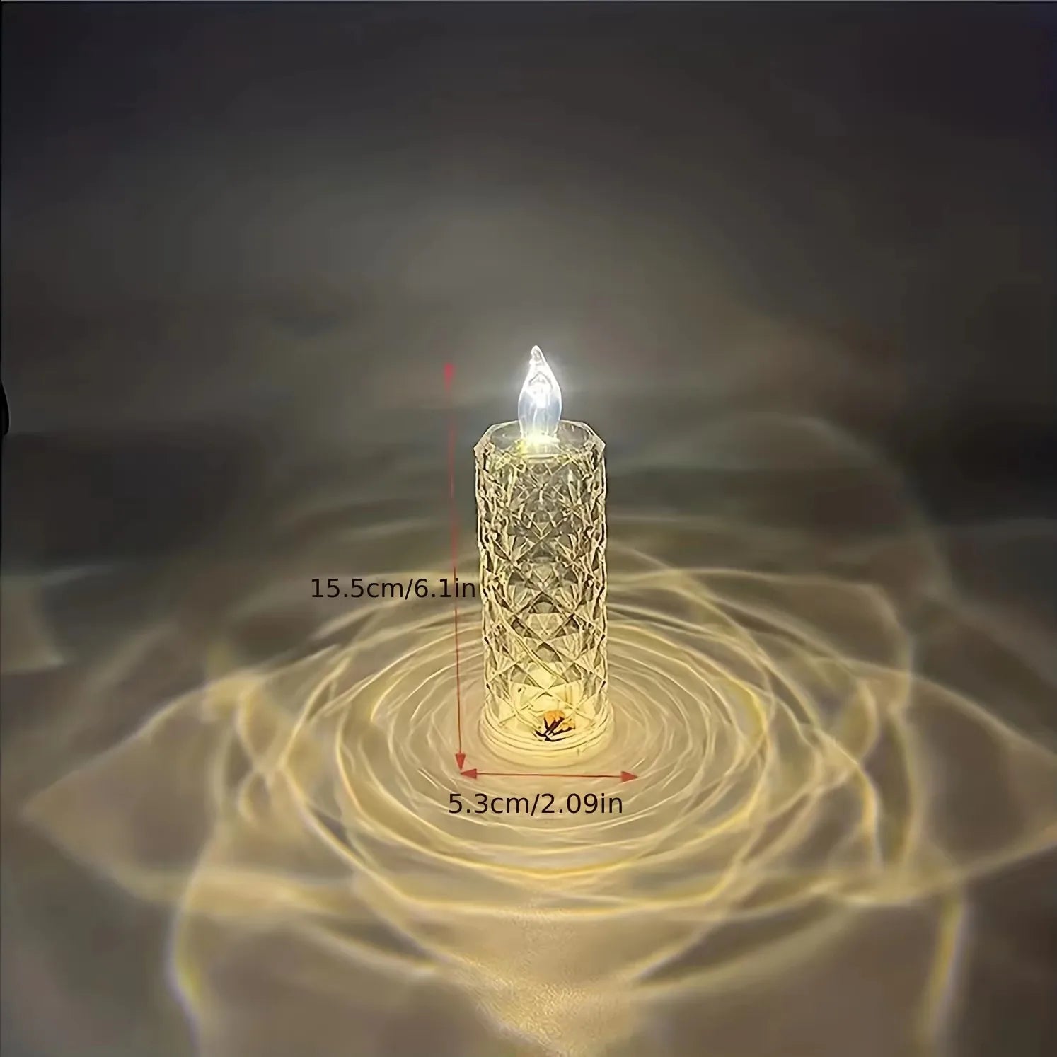 Remote-Controlled LED Candle Lamp – Crystal Design for Home Ambiance 6