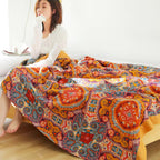 Reversible Summer Blanket with Cooling Fibers – Stylish Boho Design for Bed 1
