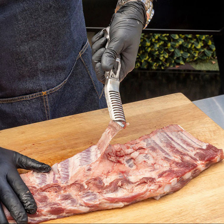 Rib Prep Tool - Ergonomic Handle with Sharp Edge for Effortless Meat Cleaning