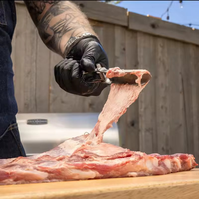 Rib Prep Tool - Ergonomic Handle with Sharp Edge for Effortless Meat Cleaning