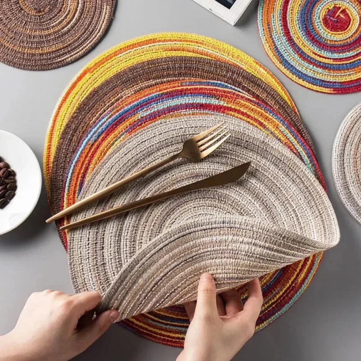 Round Placemat – Heat Resistant, Stain Resistant Dining Table Accessory 5