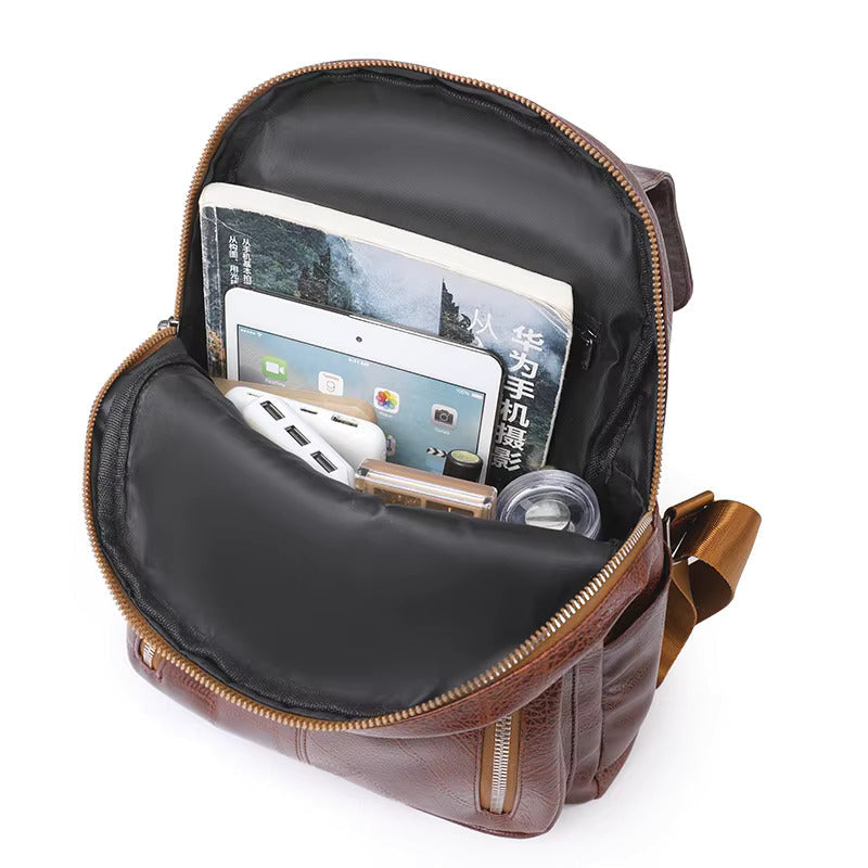 Anti-Theft Leather Backpack – Stylish Security for Modern Women-Backpacks-Unique Casa-Unique Casa