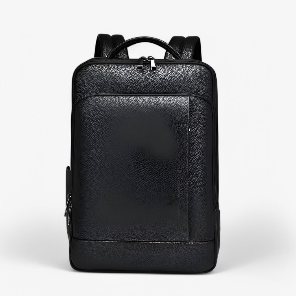 Leather Laptop Backpack with USB Charging Port – Travel & Work Bag