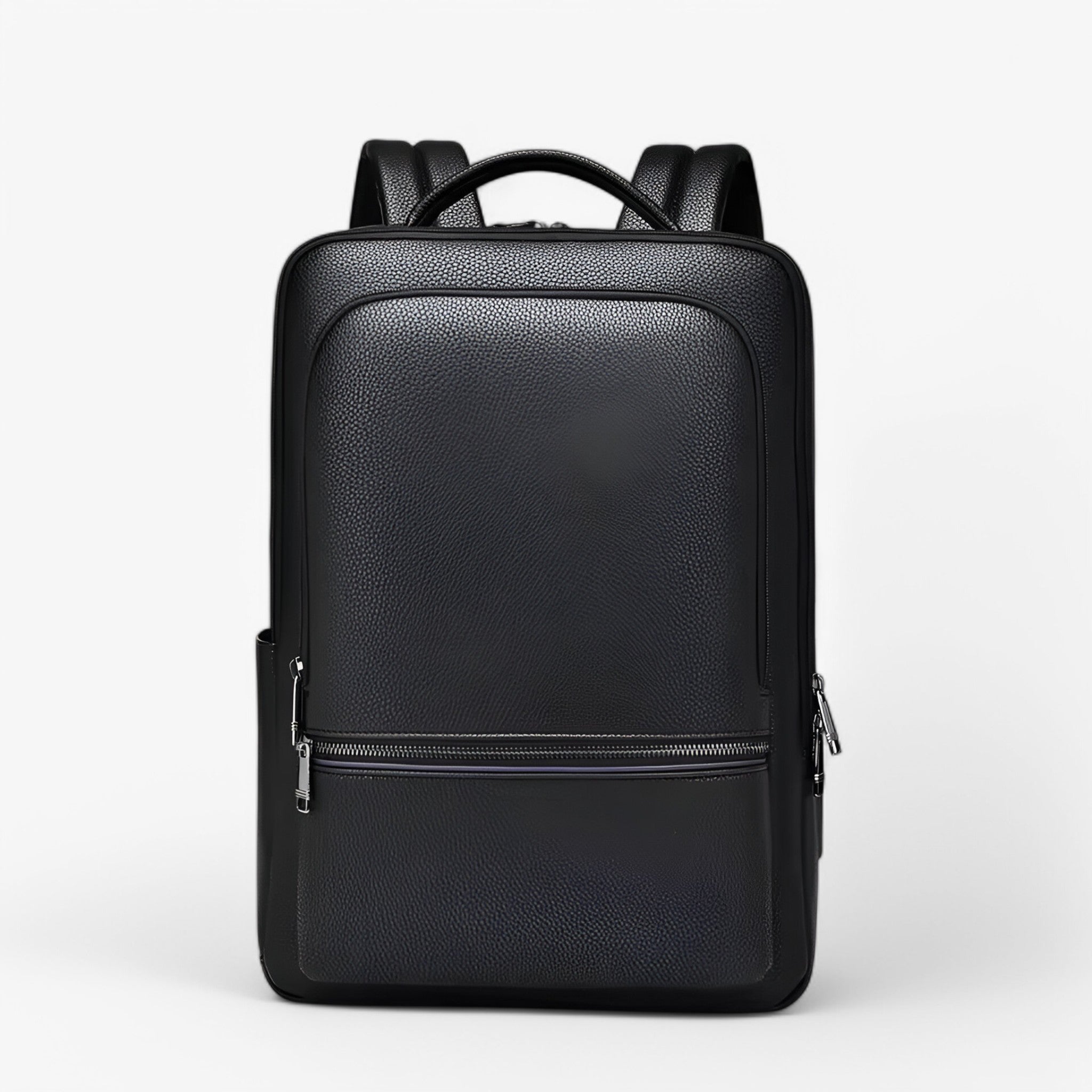 Leather Laptop Backpack with USB Charging Port – Travel & Work Bag