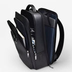 Leather Laptop Backpack with USB Charging Port – Travel & Work Bag