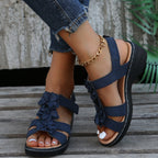 Women’s Orthopedic Summer Sandals - Supportive & Comfortable Footwear For Warm Weather-Women Sandals Wedges Summer-Unique Casa-Blue-AU 4 [EU35]-Unique Casa
