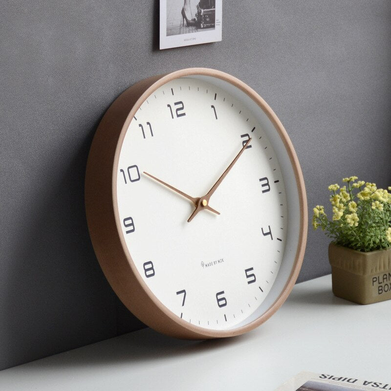 Scandinavian Minimalist Wall Clock – Noiseless Wooden Timepiece for Home Decor 1