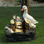 Solar Decorative Fountain Duck & Squirrel – Charming Garden Figures with LED Lighting and Eco-Friendly Solar Power-Garden Decoration-Unique Casa-Unique Casa