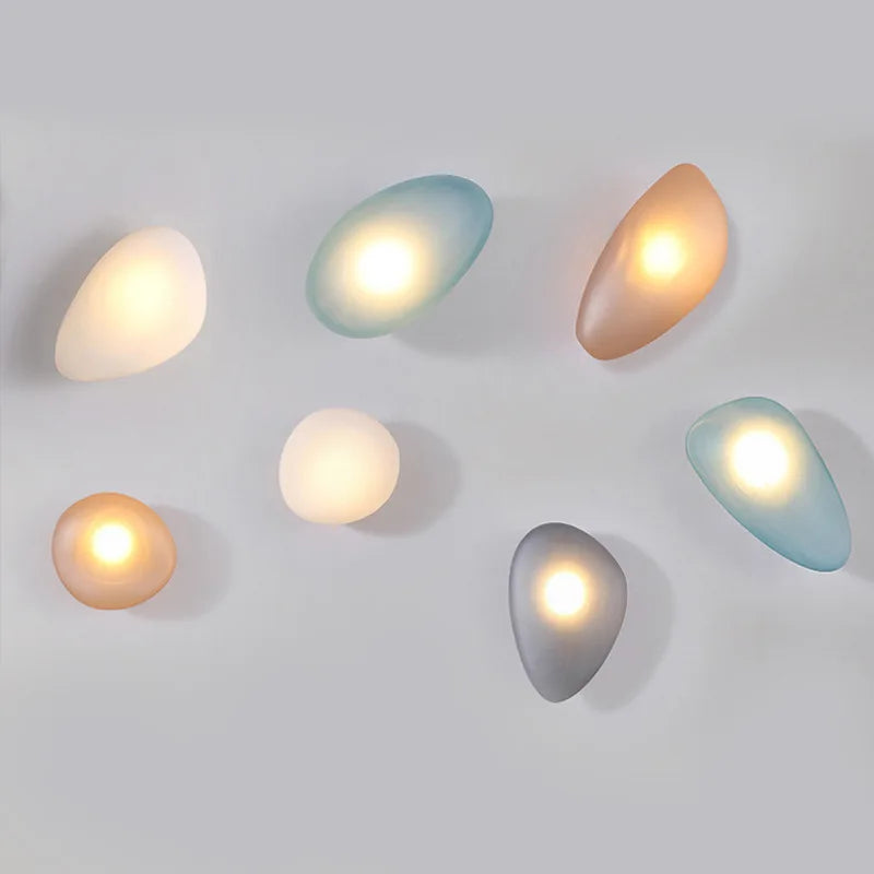 Elegant Frosted Glass Pebble Wall Lamp – Minimalist Nordic Style Ambient Lighting-Wall Light Fixtures-Unique Casa-Unique Casa