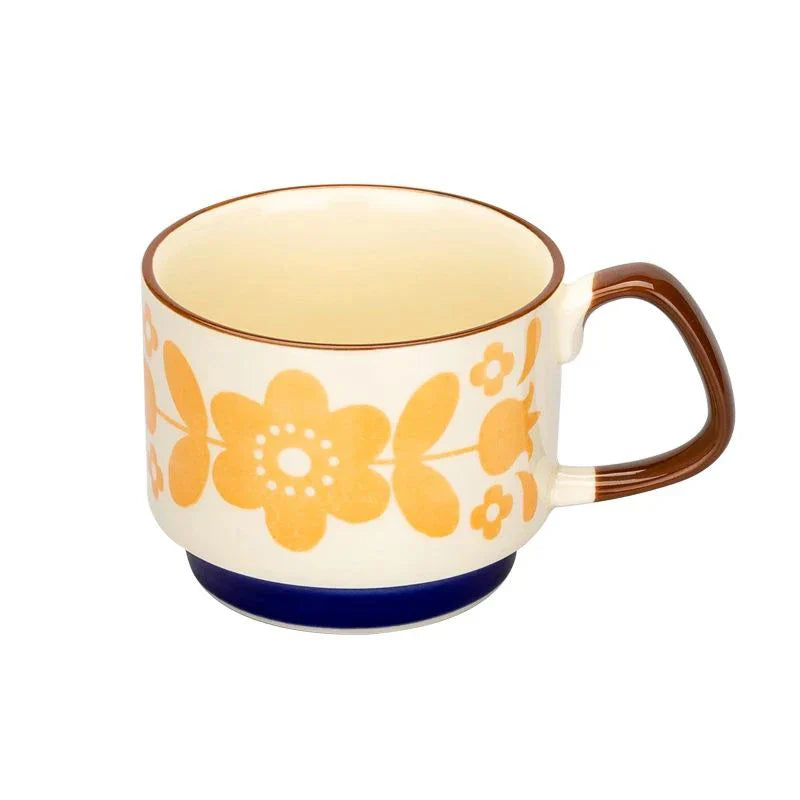 Retro Coffee Ceramic Cups – Chic Vintage Charm for Your Daily Brew-Mugs-Unique Casa-e-300ml-Unique Casa