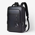 Leather Laptop Backpack with USB Charging Port – Travel & Work Bag