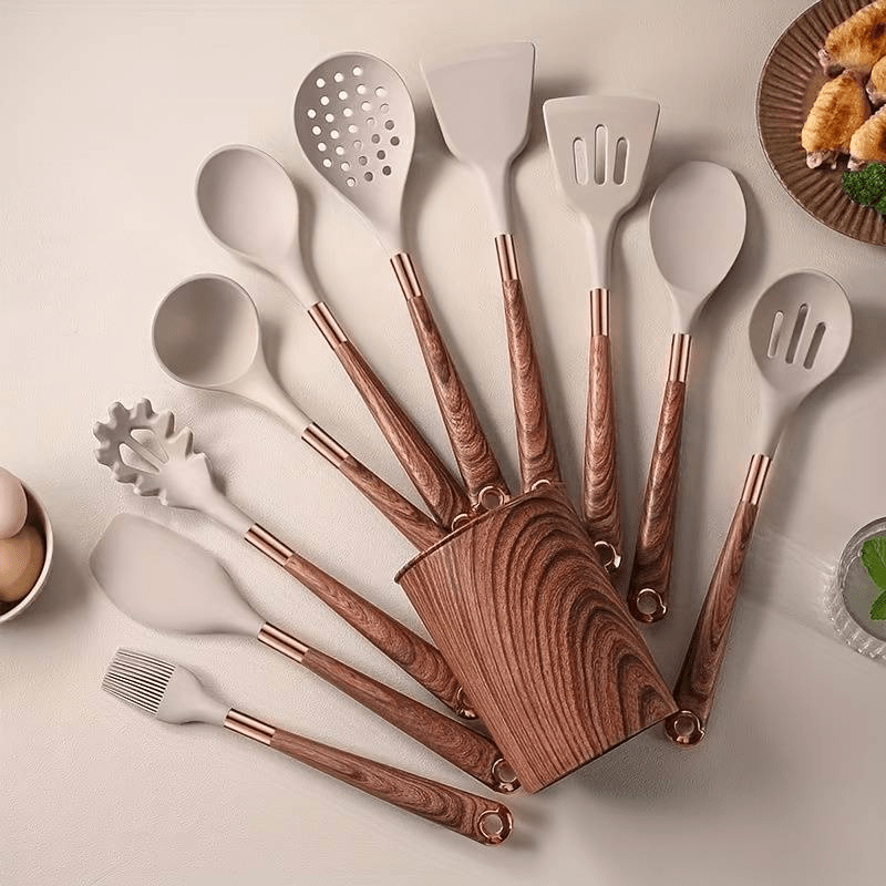 Silicone Kitchen Tool Set – 10 Essential Kitchen Utensils for Modern Cooking 0