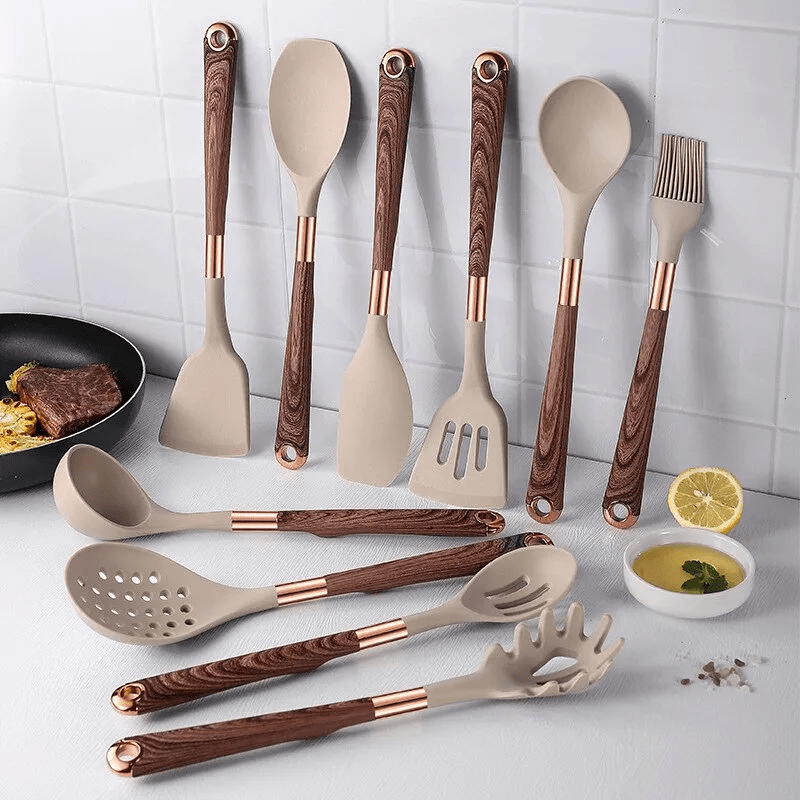 Silicone Kitchen Tool Set – 10 Essential Kitchen Utensils for Modern Cooking 1