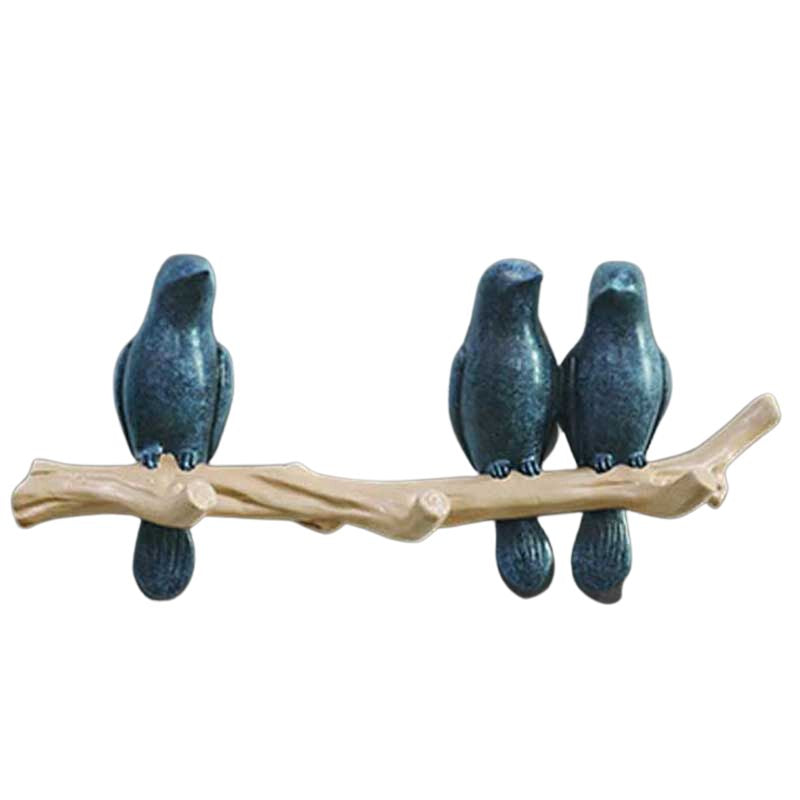 Singing Birds Hanger – Elegant Nature-Inspired Wall Decoration-Wall Decoration-Unique Casa-Dark Blue-Three Birds-Unique Casa