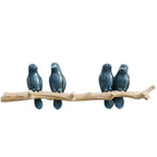 Singing Birds Hanger – Elegant Nature-Inspired Wall Decoration-Wall Decoration-Unique Casa-Dark Blue-Four Birds-Unique Casa