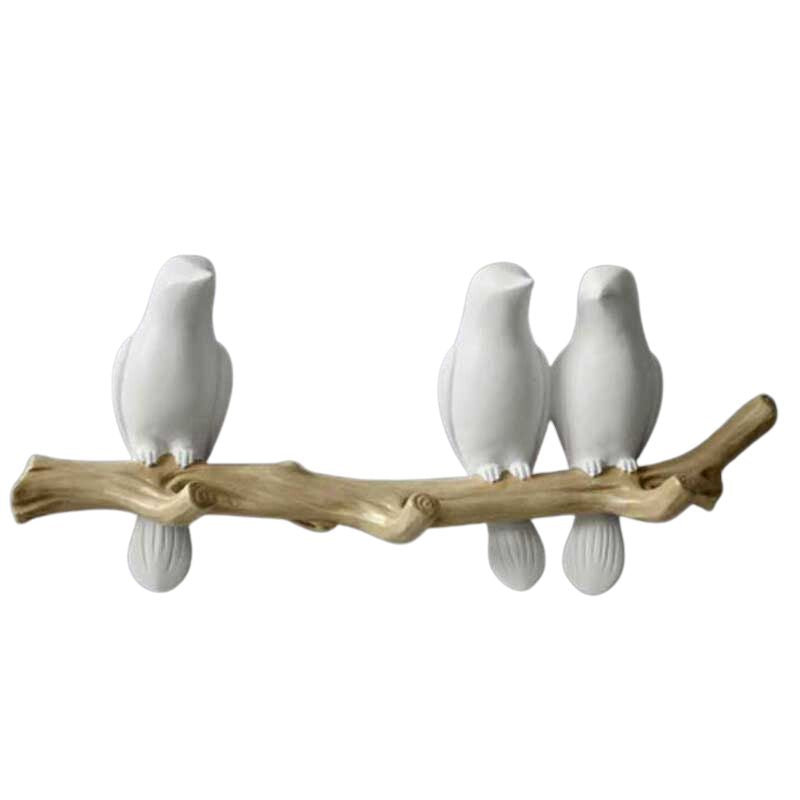 Singing Birds Hanger – Elegant Nature-Inspired Wall Decoration-Wall Decoration-Unique Casa-White-Three Birds-Unique Casa