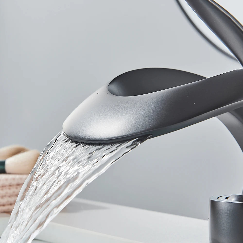 Sleek Deck-Mounted Bathroom Faucet – Modern Mixer Tap for Washbasin 1