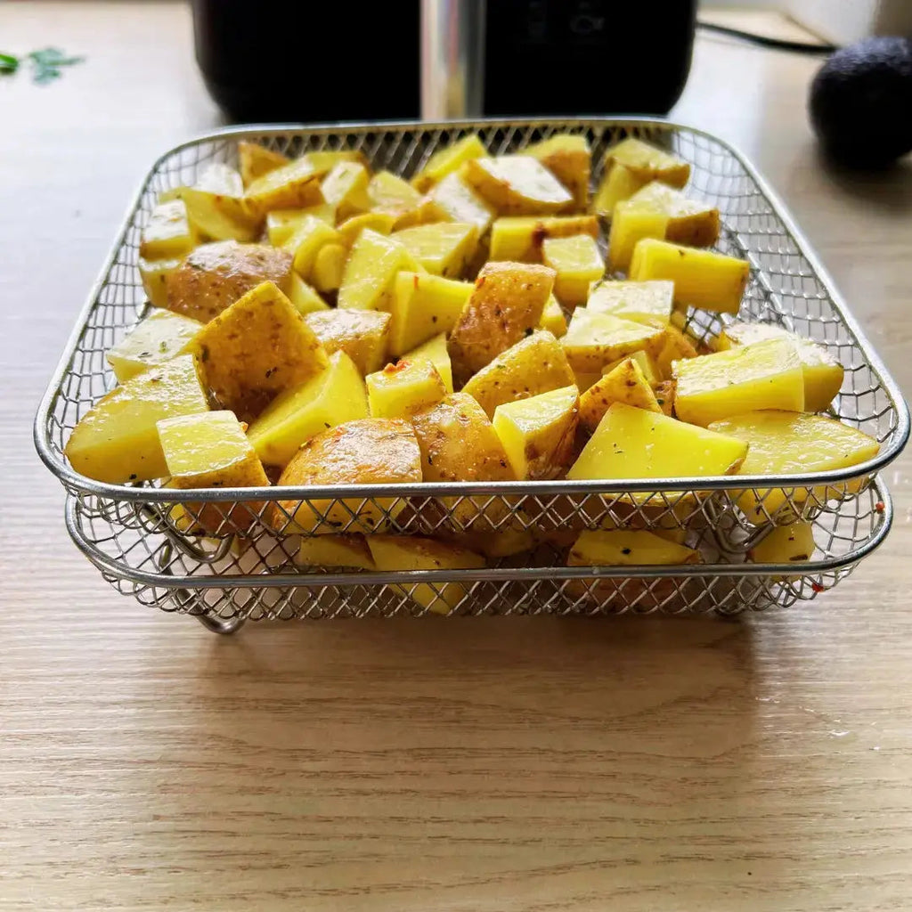 Stackable Frying Baskets Space-Saving Durable Kitchen Accessories For Crispy Cooking-Kitchen Accessories-Unique Casa-Basket-Square-Unique Casa