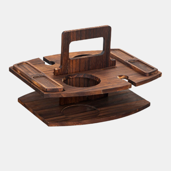 Elegant Oak Picnic Wine Table – Compact, Versatile Design for Outdoor Dining