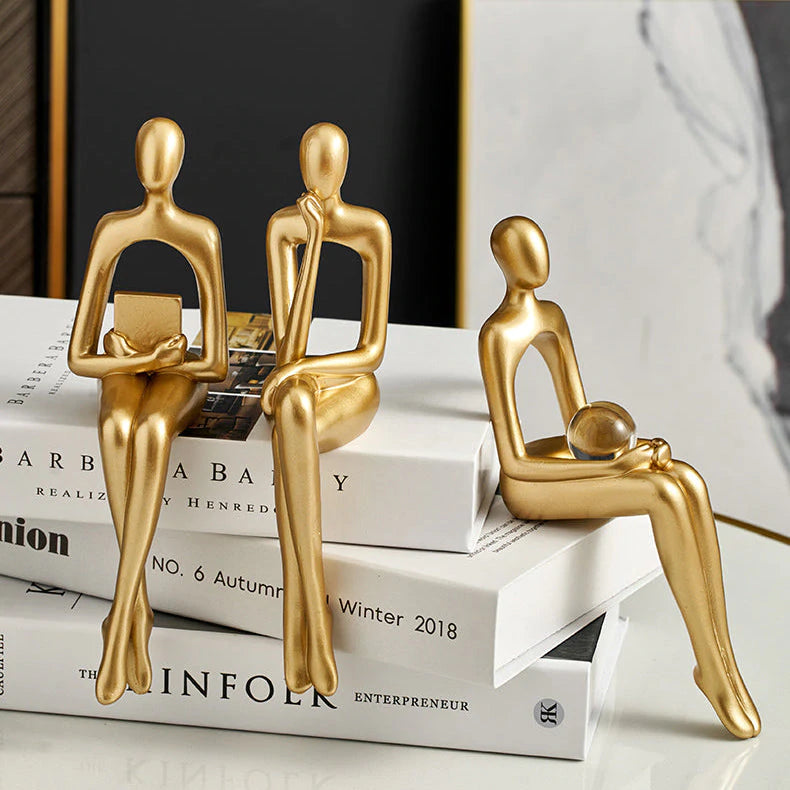 Unique Abstract Figurines for Bookshelf Decor – Handcrafted Artistic Accents 2