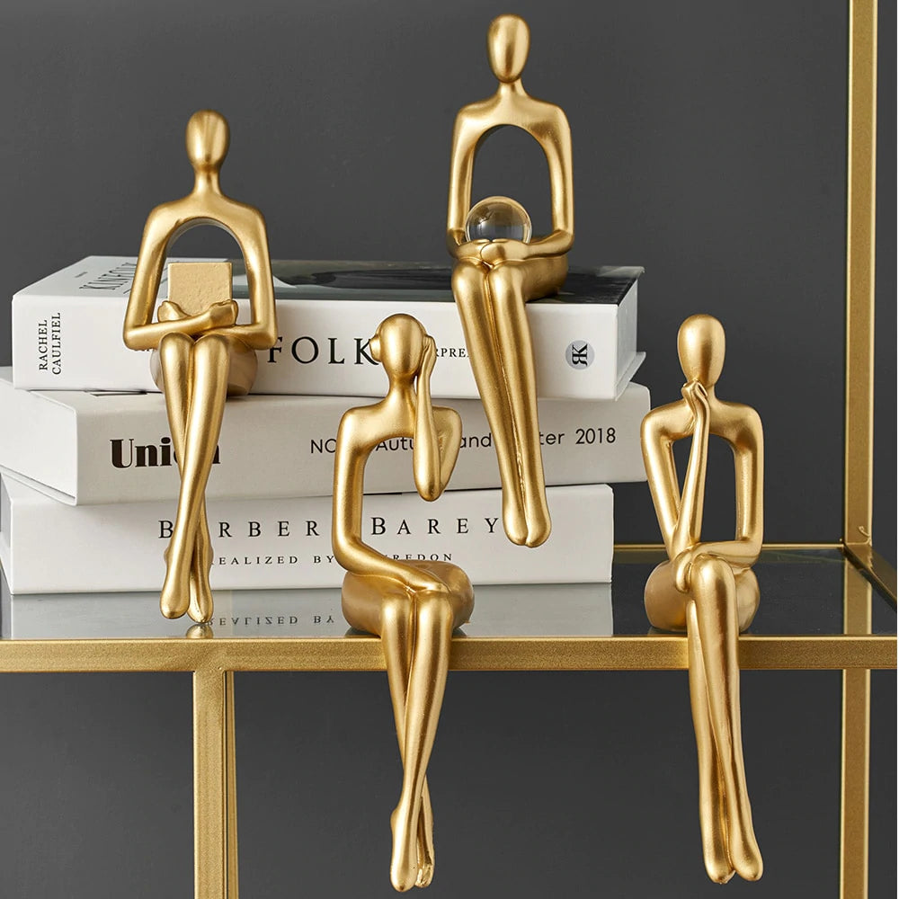 Unique Abstract Figurines for Bookshelf Decor – Handcrafted Artistic Accents 3