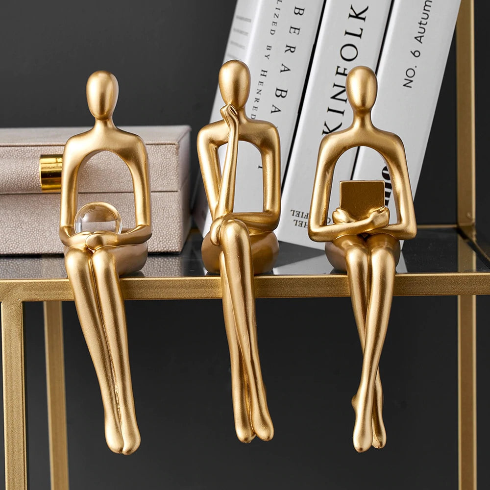 Unique Abstract Figurines for Bookshelf Decor – Handcrafted Artistic Accents 6
