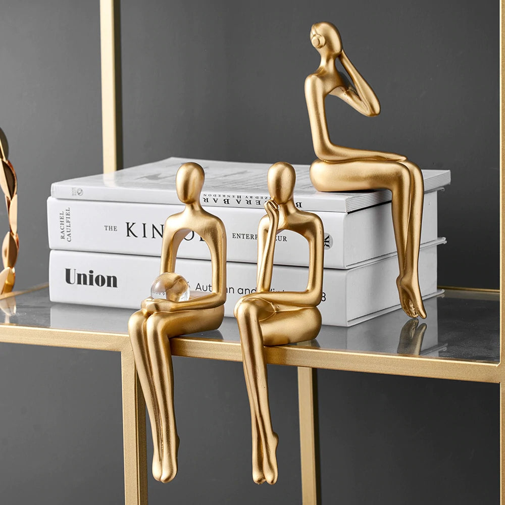 Unique Abstract Figurines for Bookshelf Decor – Handcrafted Artistic Accents 7