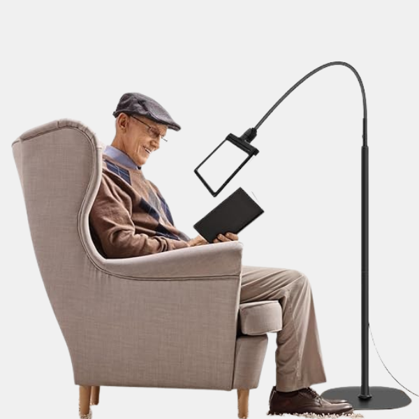 Magnifying Glass Floor Lamp – 5X Full-Page LED Light for Reading and Crafts-Full-Page 5X Magnifying Glass Book Reading Floor Lamp-Unique Casa-Unique Casa