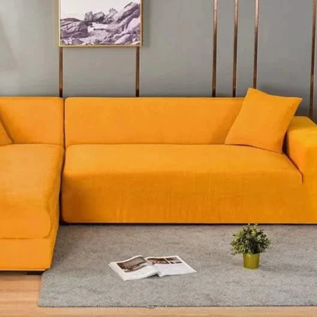 High-Quality Stretch Velvet Sofa Covers – Soft, Durable, and Elegant Furniture Protection-Sofa Cover-Unique Casa-Yello-1 Seat (90-140 cm)-Unique Casa