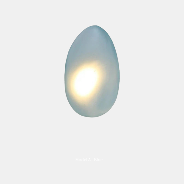 Elegant Frosted Glass Pebble Wall Lamp – Minimalist Nordic Style Ambient Lighting-Wall Light Fixtures-Unique Casa-Warm Light-A-Blue-Unique Casa