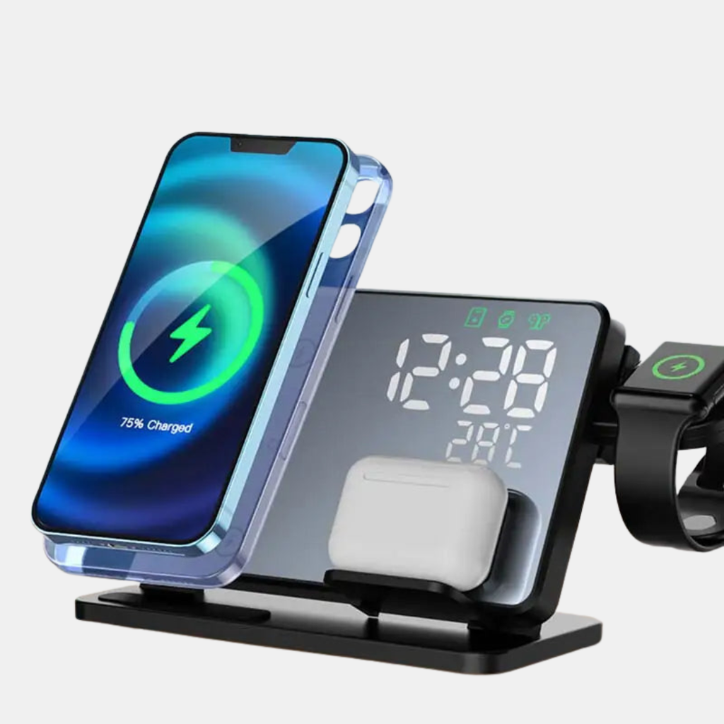 3‑In‑1 Quick Charging Station – Streamlined Power for All Your Devices-Charging Station-Unique Casa-Black charger-Unique Casa