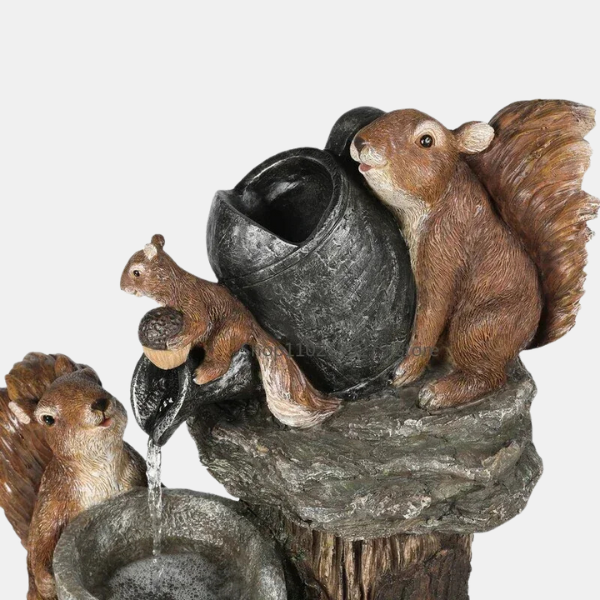 Solar Decorative Fountain Duck & Squirrel – Charming Garden Figures with LED Lighting and Eco-Friendly Solar Power