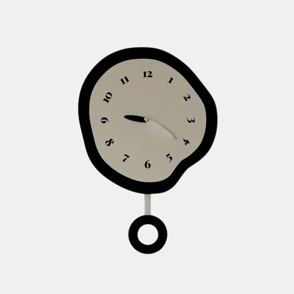 Scandinavian Wall Clock – Nordic Minimalist Pendulum Clock for Bedroom & Living Room-Clock-Unique Casa-With pendulum-28x30 cm (11 x 11.8 in)-Unique Casa