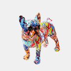 Bulldog Statue Decoration – Playful Art for Your Home-Sculptures-Unique Casa-Graffiti-Small: 7.9 inch long - 7.3 inch tall-Unique Casa