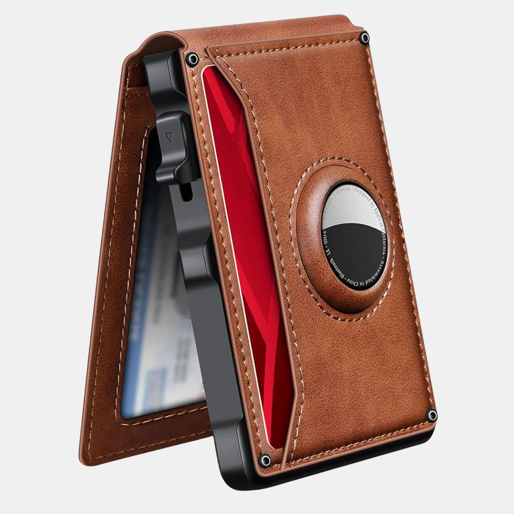 Luxurious AirTag Wallet - Stylish Secure Holder For Your Essentials-Wallet-Unique Casa-Brown-Unique Casa