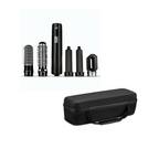 5 in 1 Hair Dryer Multi-Function Styler For Quick And Easy Hair Care-Rotating Hair Dryer Blowout Brush-Unique Casa-Black and faux leather case (in Black)-Unique Casa