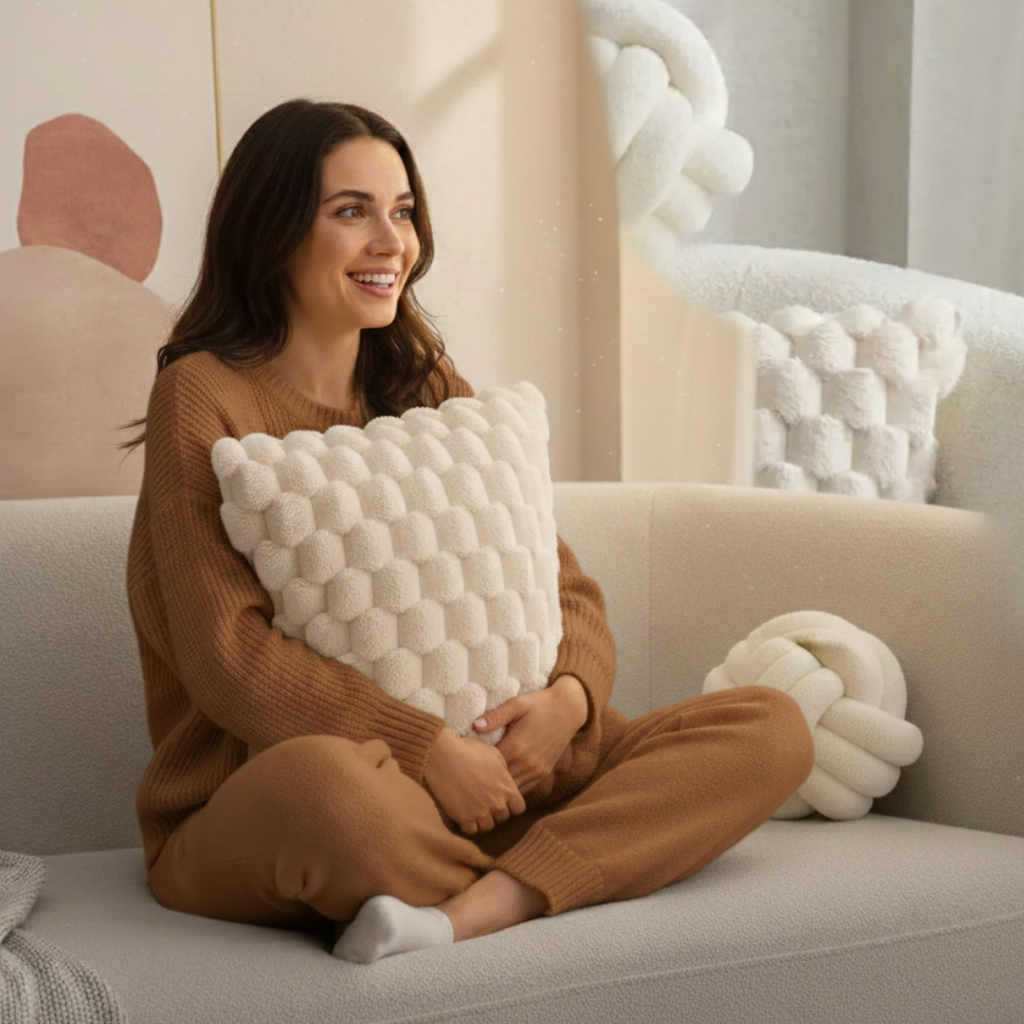 Soft Plush Cushion with Fluffy Cover