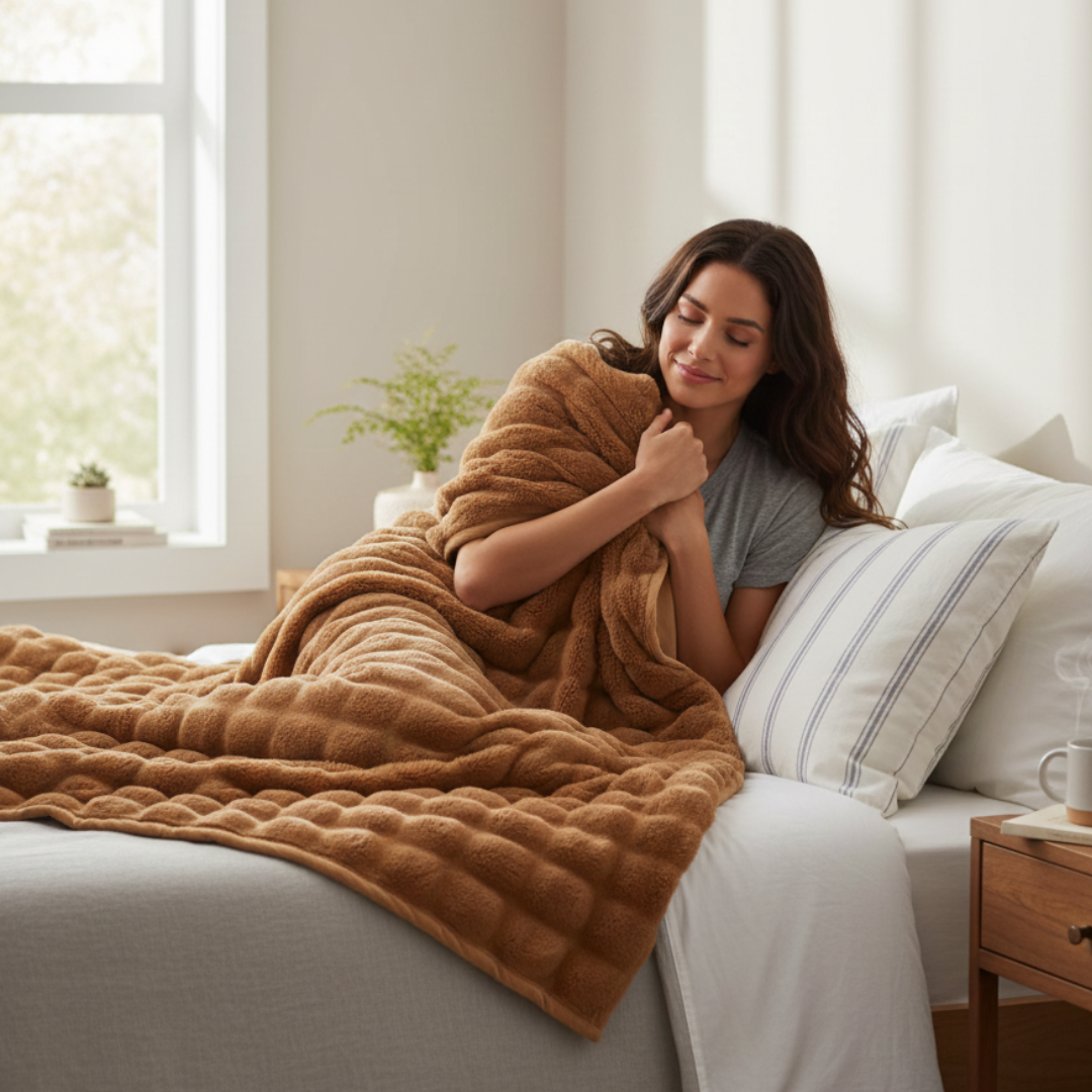 Cozy Fleece Plaid Blanket – Soft & Sustainable Comfort