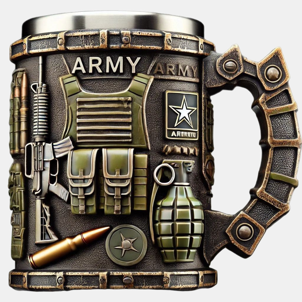 ValorForge Tactical Mug 3D Embossed Military Tribute Stein-Unique Casa-Unique Casa