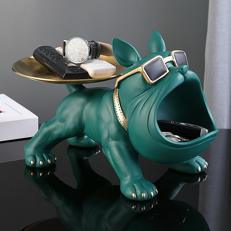 Whimsical Bulldog Storage Bin with Tray – Decorative Storage Container for Home 1