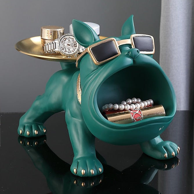 Whimsical Bulldog Storage Bin with Tray – Decorative Storage Container for Home 6