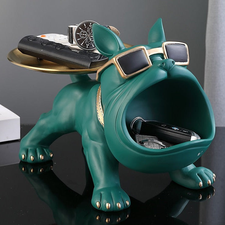 Whimsical Bulldog Storage Bin with Tray – Decorative Storage Container for Home 7