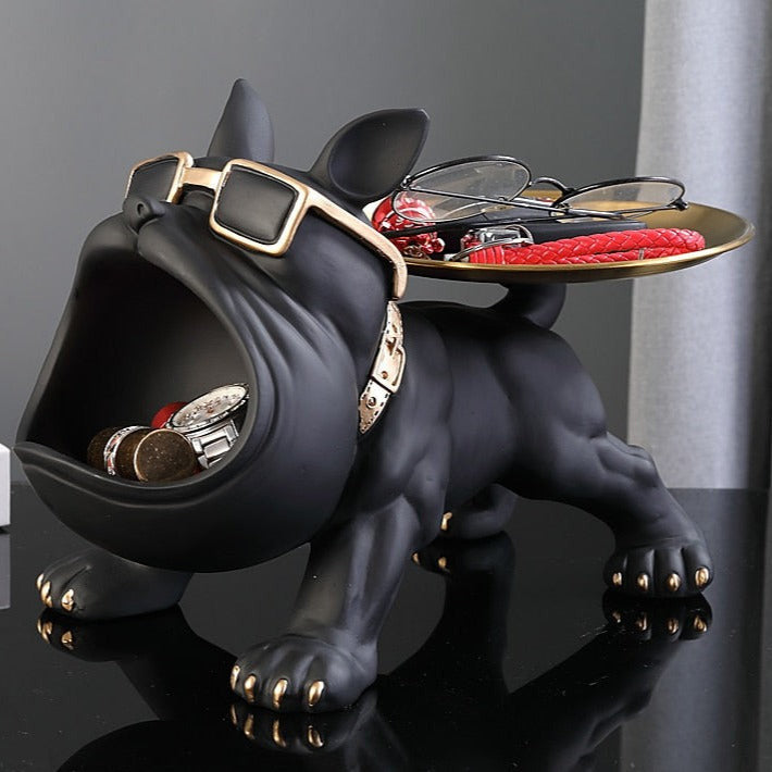 Whimsical Bulldog Storage Bin with Tray – Decorative Storage Container for Home 8