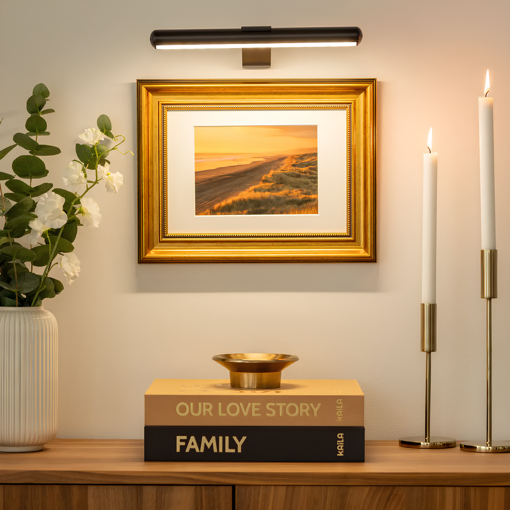 Wireless LED Wall Lamp – Dimmable Art Light with 360° Adjustable Head 1