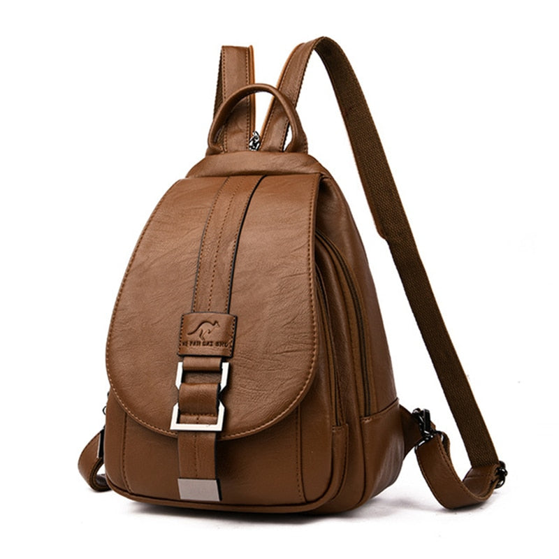 Women’s Fashion Backpack - Soft Faux Leather Material for Casual or Office Use