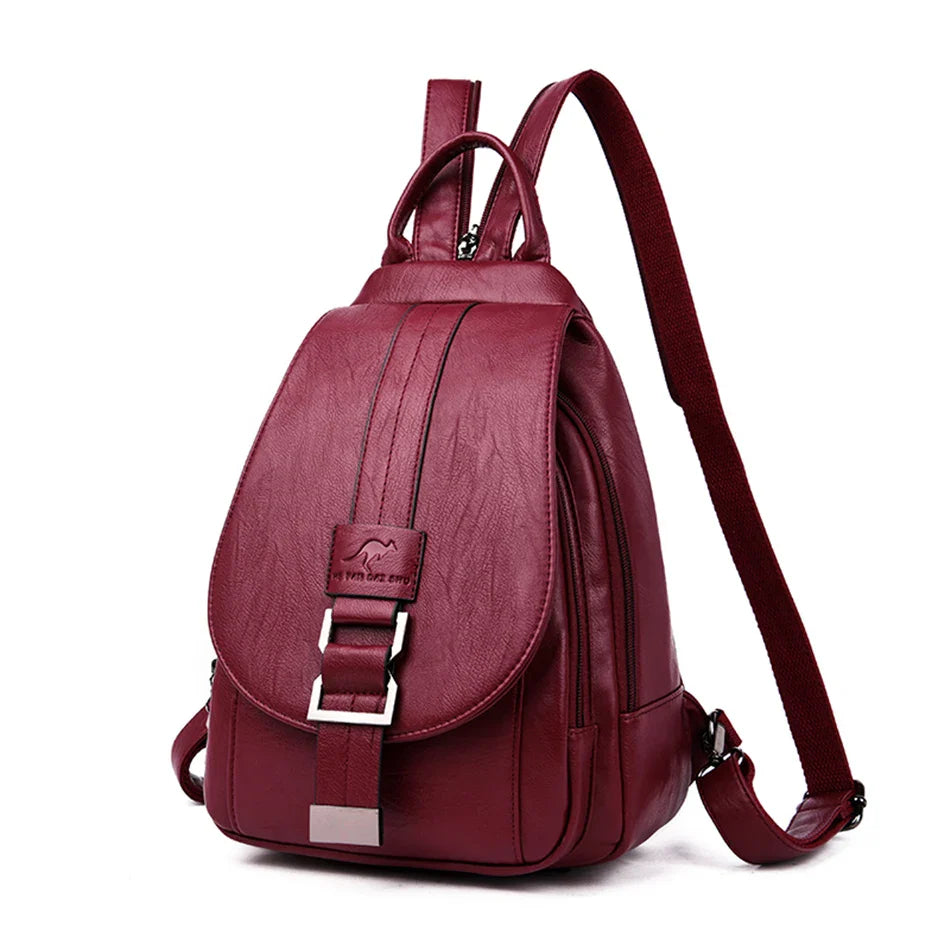 Women’s Fashion Backpack - Soft Faux Leather Material for Casual or Office Use