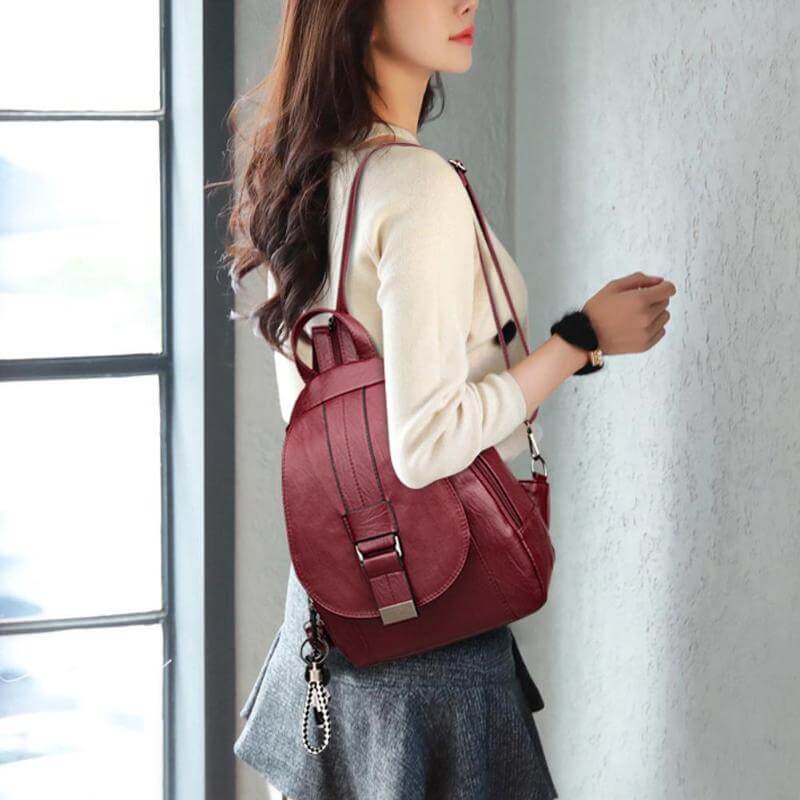 Women’s Fashion Backpack - Soft Faux Leather Material for Casual or Office Use
