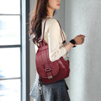 Women’s Fashion Backpack - Soft Faux Leather Material for Casual or Office Use